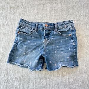 Cat & Jack Denim Shorts with Hearts VGUC 8